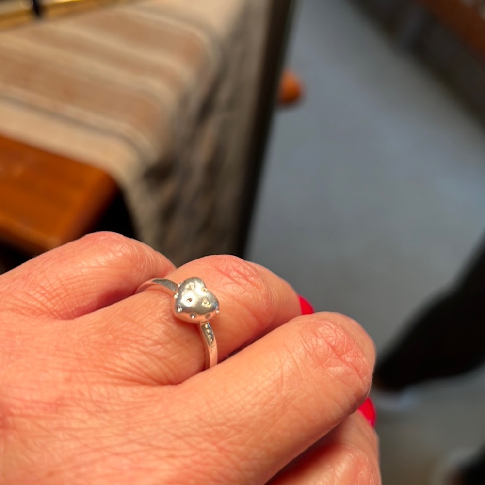 COACH Sterling Silver Heart Ring